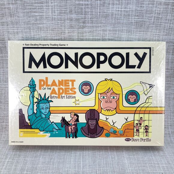 Monopoly Planet Of The Apes Retro Art Edition Board Game Sealed Dave Perillo - Picture 1 of 5